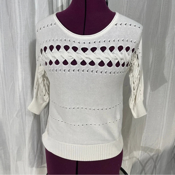 Armani exchange small white knitted sweater - Picture 6 of 8